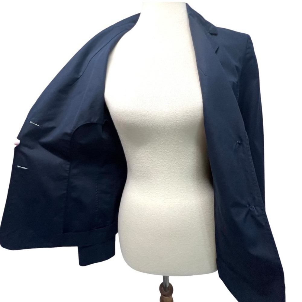 Celine Authentic Designer Navy Blue Cotton 2 Button Blazer Jacket Women’s EU 40 - Picture 9 of 13